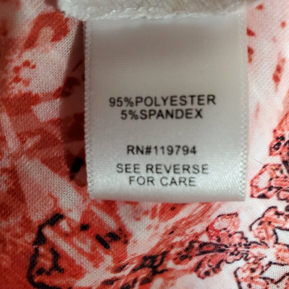 One World Snowflake Red & White NWT Embellishment V Neck Top Tunic XL - Picture 10 of 11